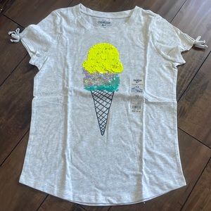 Girls OshKosh New T-shirt with ice cream cone in front size 12
